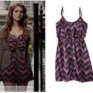 ISO Xhilaration Pink and Black Chevron Dress